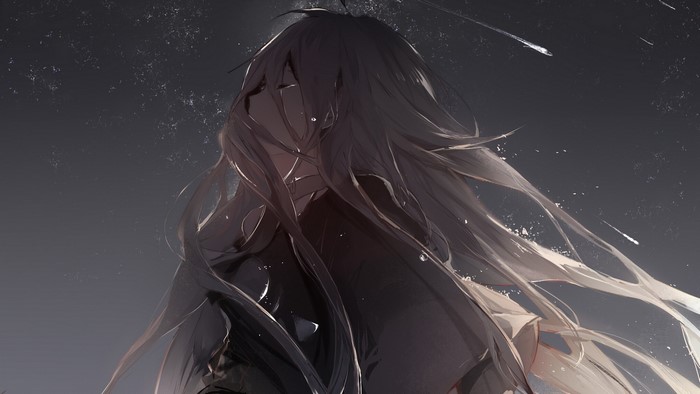 Vocaloid IA Crying Under Night Sky