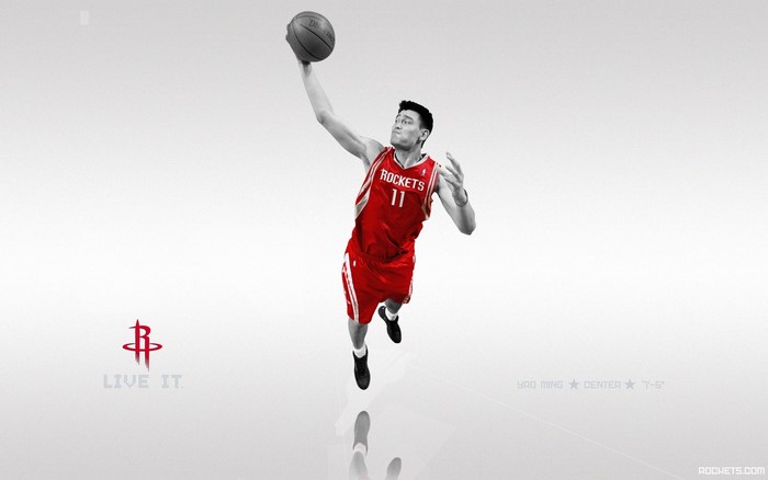 Yao Ming from Houston Rockets playing basketball