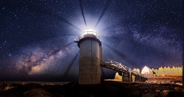 Lighthouse under the Milky Way