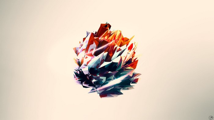 Abstract 3D geometric crystal artwork