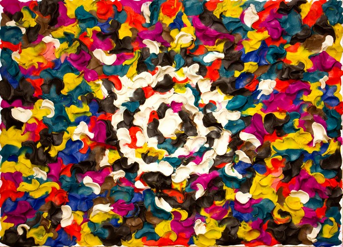 Colorful abstract painting with clay