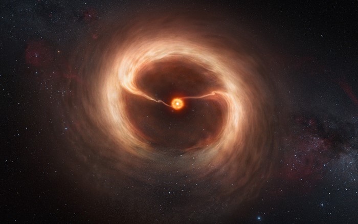 Artist's impression of a black hole with accretion disk
