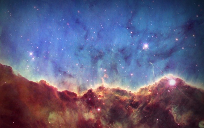 Nebula in deep space with stars