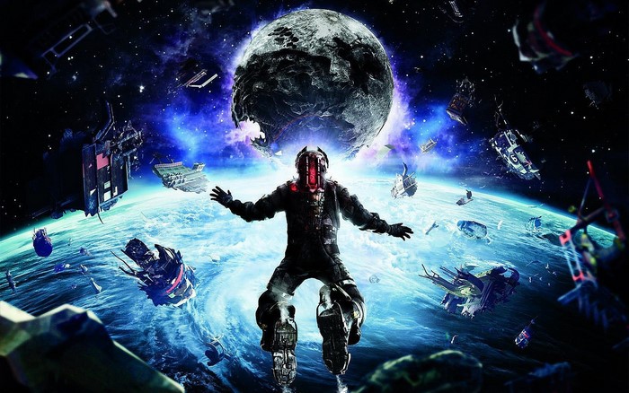 Isaac Clarke from Dead Space in space