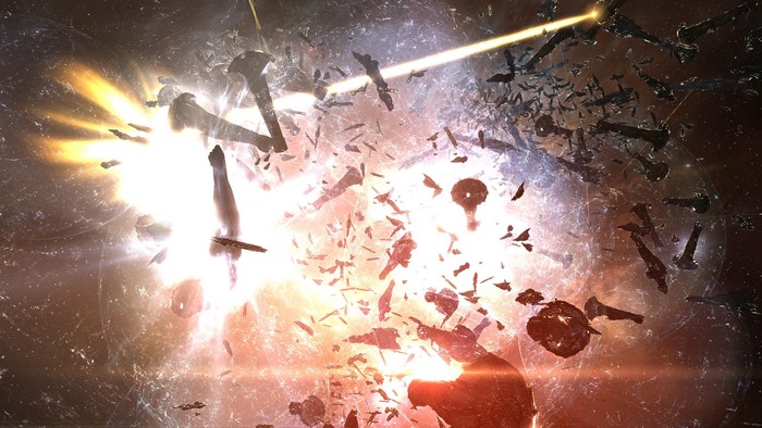 Space battle explosion in Eve Online