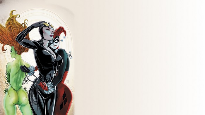 Catwoman, Harley Quinn, and Poison Ivy from DC Comics
