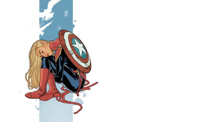 Captain Marvel from Marvel Comics with shield