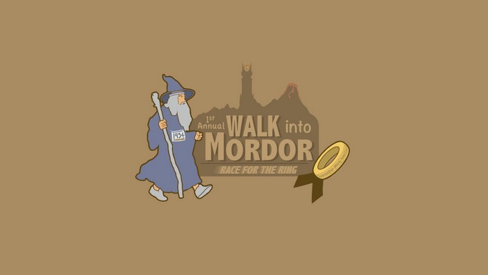 Gandalf walking into Mordor with a ring