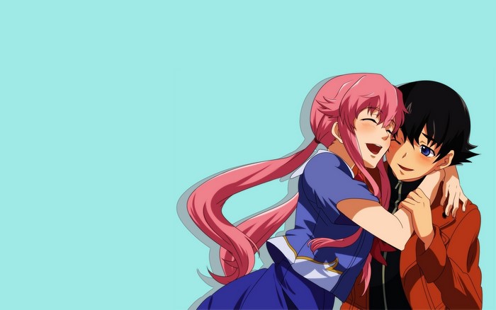 Gasai Yuno and Yukiteru Amano from Mirai Nikki
