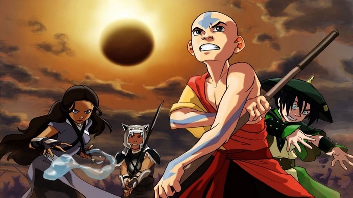 Aang, Katara, Sokka, and Toph from Avatar: The Last Airbender