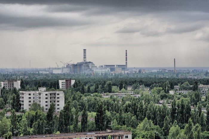 Pripyat Chernobyl nuclear power plant ruin landscape