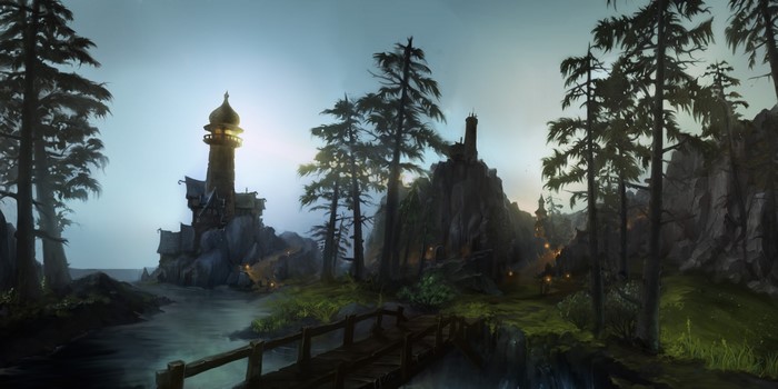 World of Warcraft Gilneas Lighthouse and Village