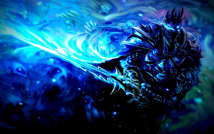 Arthas from World of Warcraft wielding Frostmourne