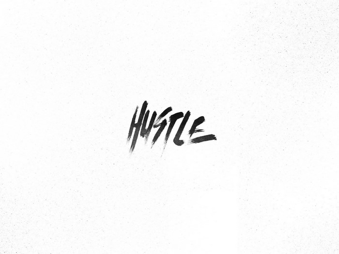 Hustle brush stroke typography