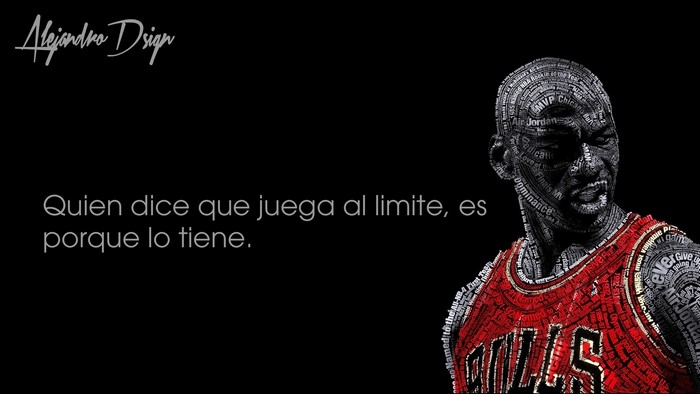 Michael Jordan typographic portrait with quote