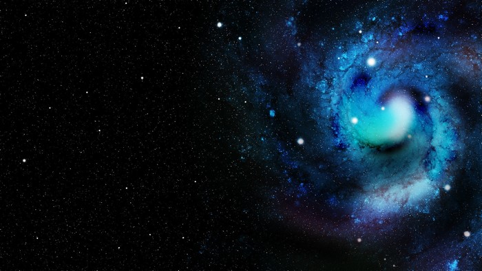Colorful spiral galaxy with stars in space