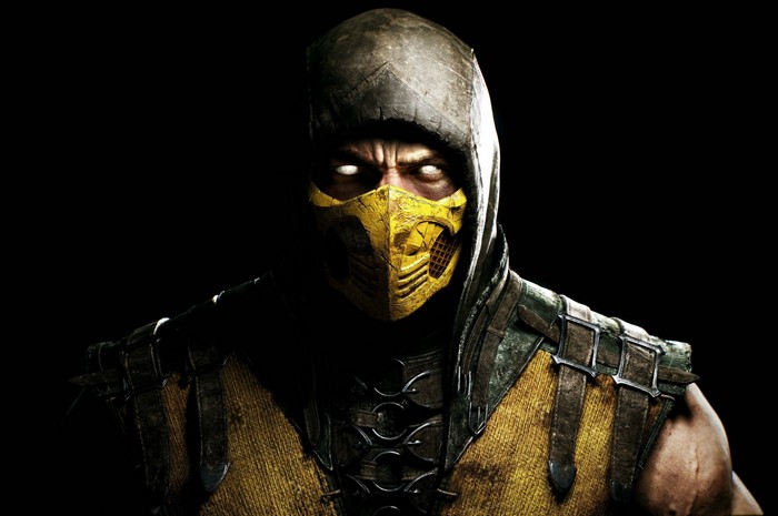Scorpion from Mortal Kombat X in Intense Stare