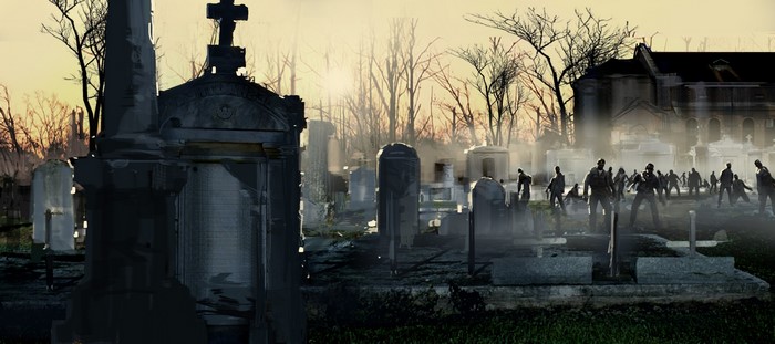 Left 4 Dead 2 Zombie Graveyard Scene