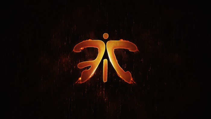 Fnatic esports logo with fire effect