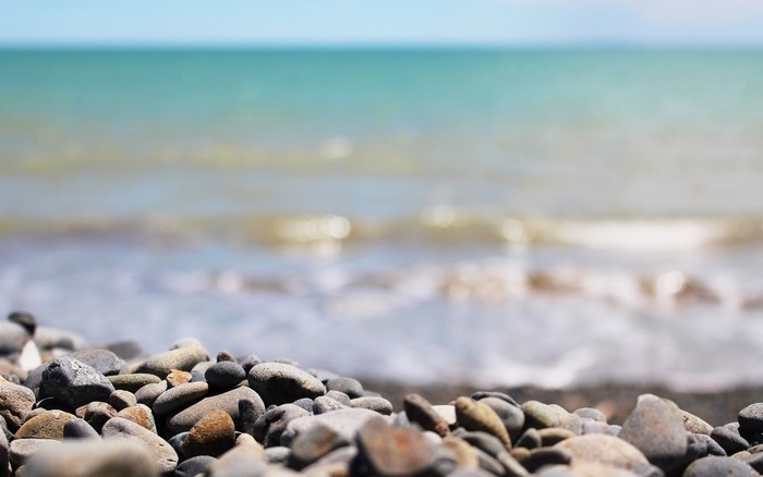 Beach with stones and the sea