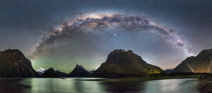 Milky Way over Milford Sound, New Zealand