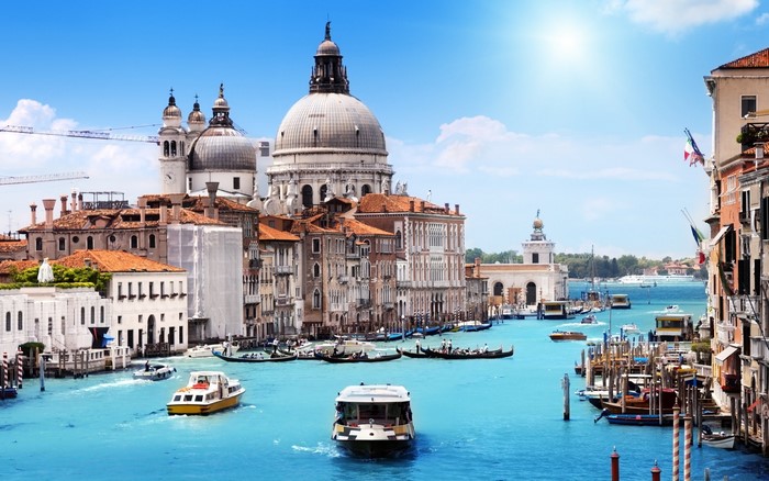 Venice Canal with Basilica di Santa Maria della Salute