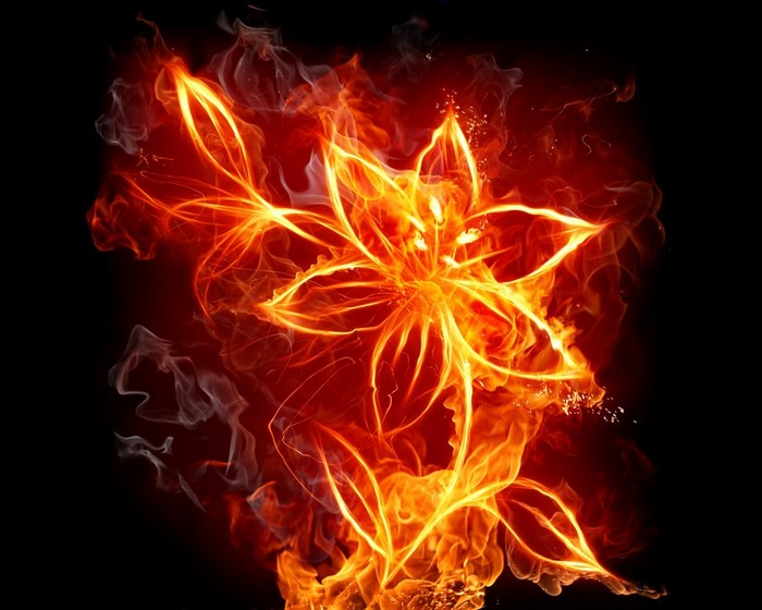 Fire flower with smoke