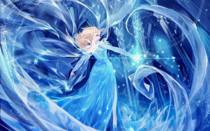 Elsa from Frozen creating ice magic