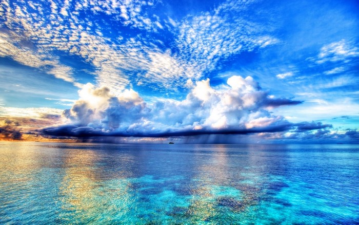 Ocean and Sky with Dramatic Clouds