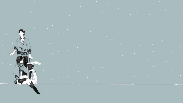 Couple smoking in the snow