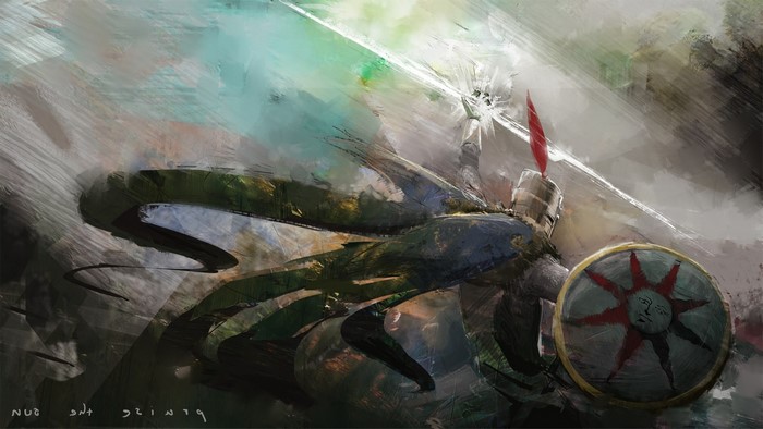 Solaire of Astora from Dark Souls with Sun Shield