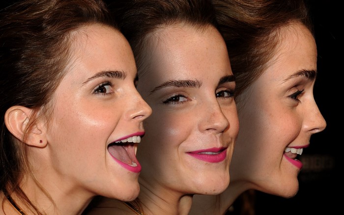 Emma Watson collage with multiple profiles
