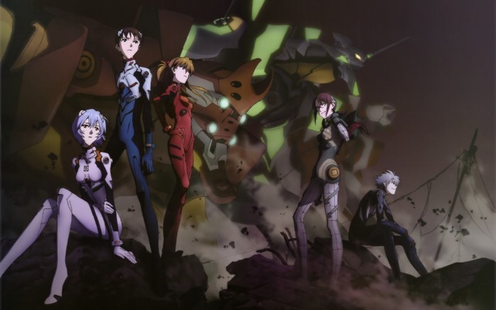 Evangelion characters with Eva Units