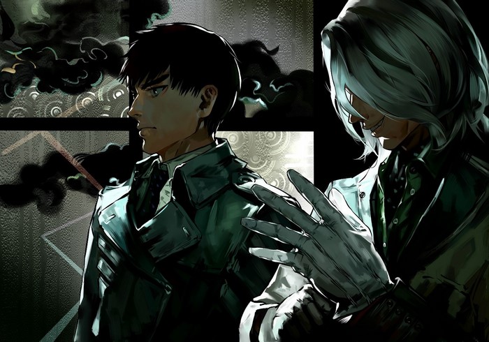 Koutarou Amon and Kureo Mado from Tokyo Ghoul