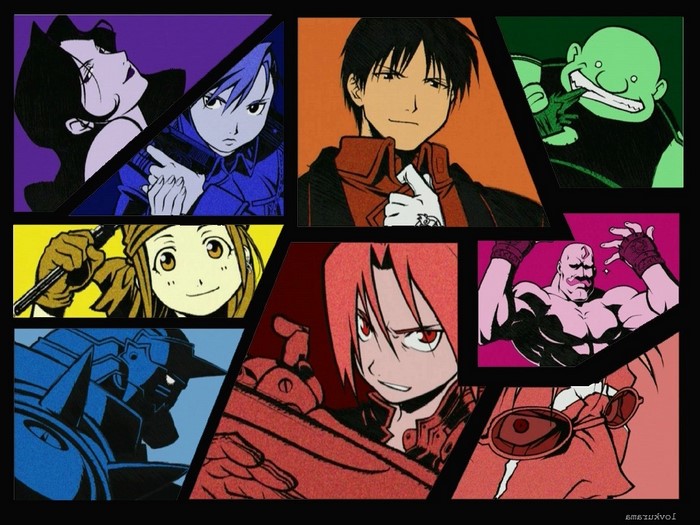 Fullmetal Alchemist characters collage