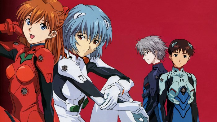 Neon Genesis Evangelion characters in plugsuits