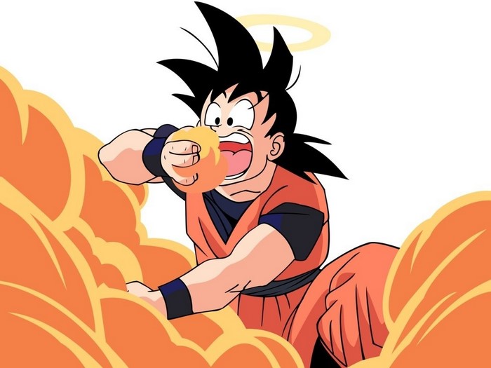Goku from Dragon Ball Z charging an energy attack