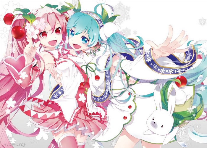 Hatsune Miku and Pink-Haired Anime Girl Duo