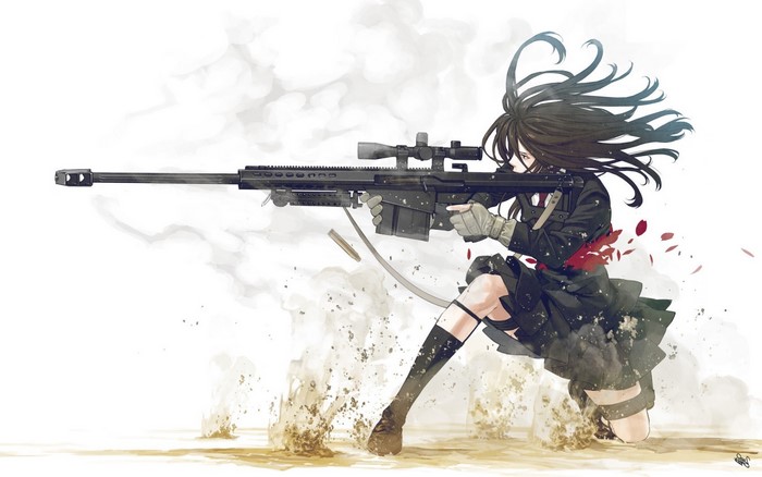 anime girls sniper rifle original characters 247 kB