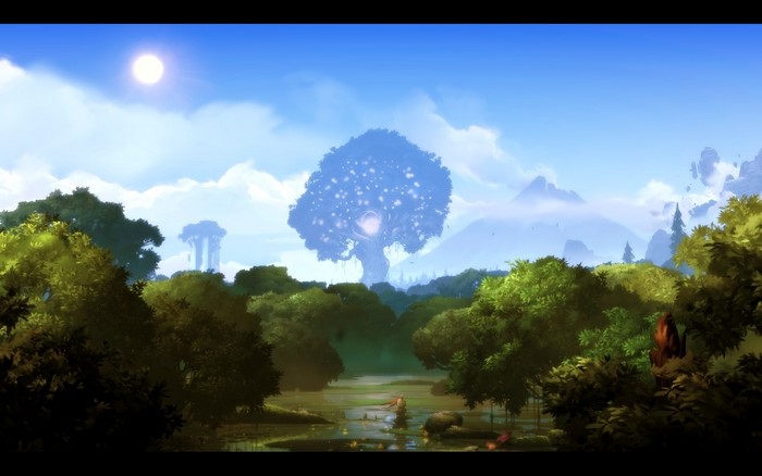 Ori and the Blind Forest screenshot with a large tree
