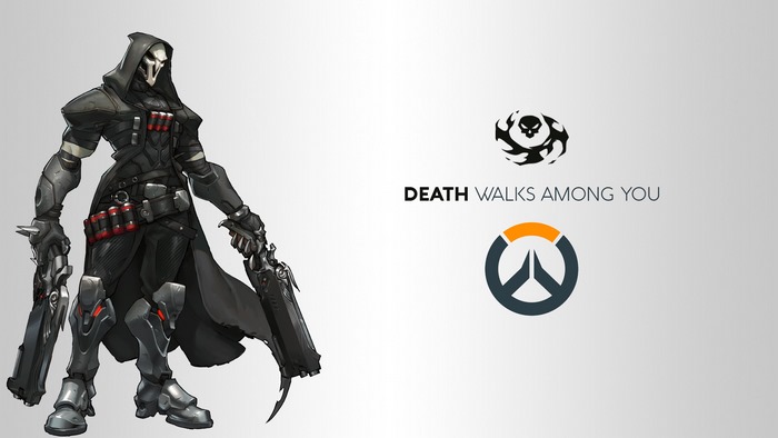Reaper from Overwatch with logos