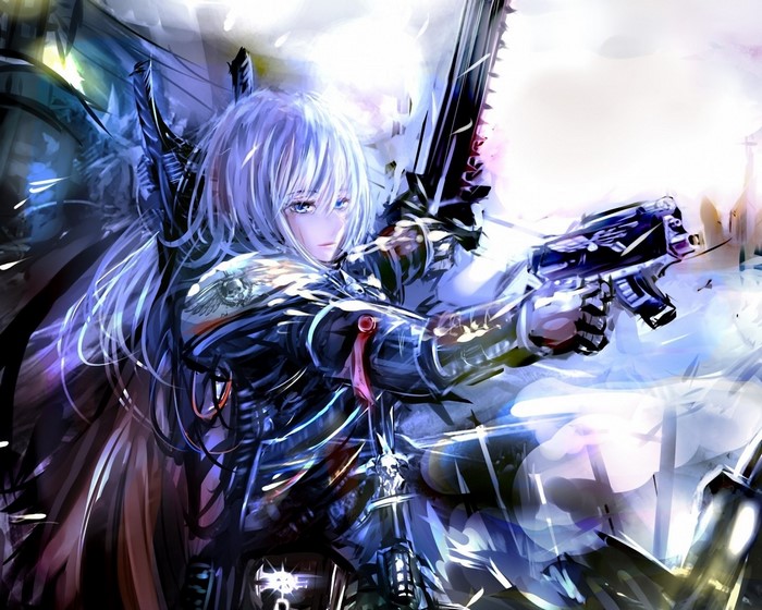 Anime Adepta Sororitas with Gun and Sword