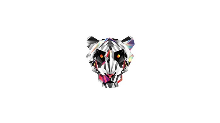 Low poly tiger head digital art
