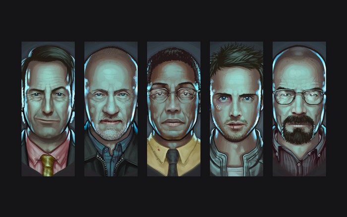 Breaking Bad characters portrait collage