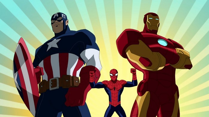 Captain America, Iron Man, and Spider-Man