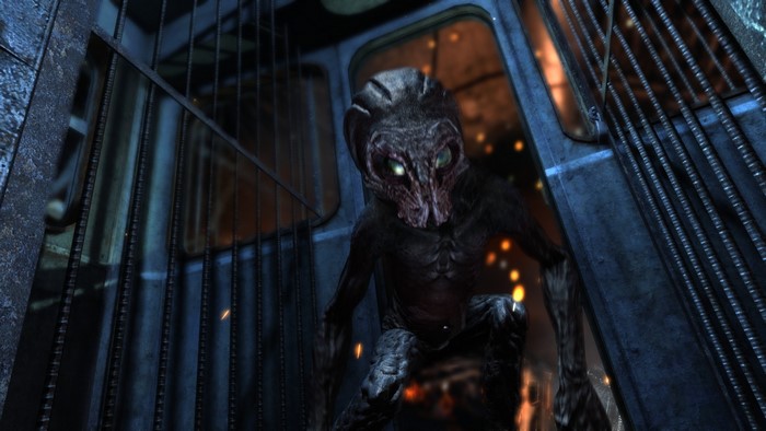 Alien creature in a cage in Metro: Last Light