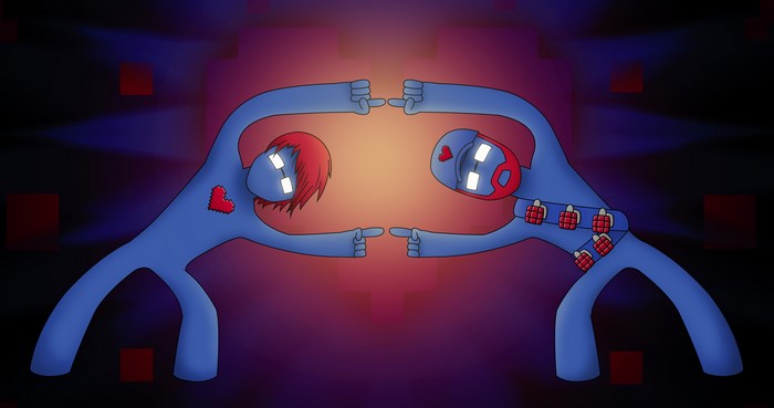 Monstercat Pegboard Nerds characters pointing fingers