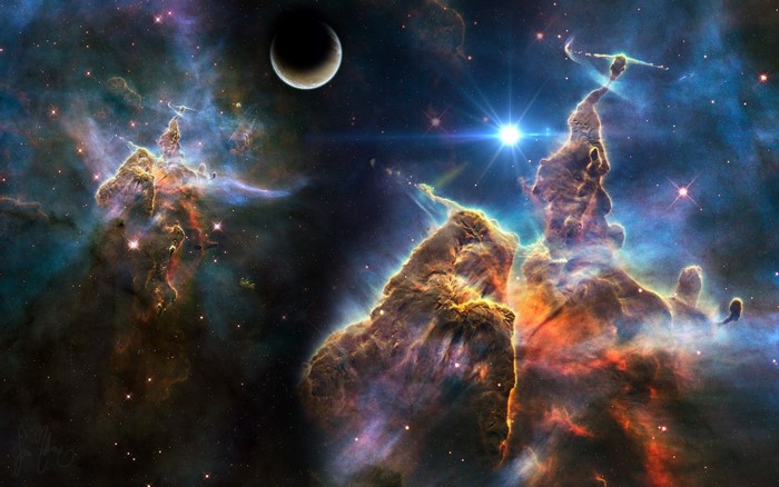 Stunning Carina Nebula with Celestial Glow