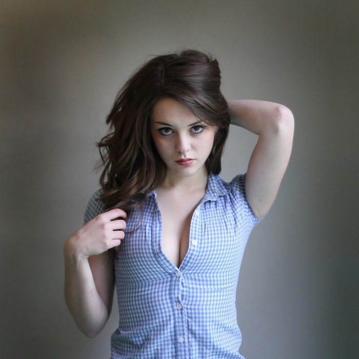 Imogen Dyer in a blue checkered shirt