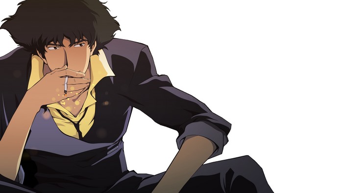 Spike Spiegel from Cowboy Bebop smoking